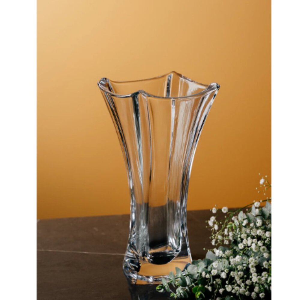 NIB Galway Crystal Dune 12" Waisted Vase